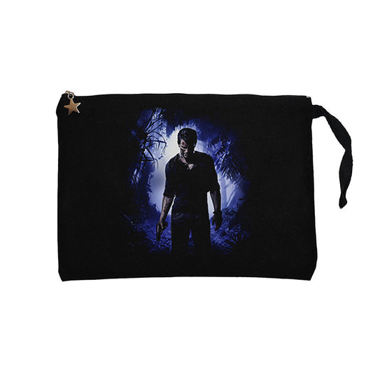 Uncharted 4 Nathan Drake Siyah Clutch Astarlı Cüzdan / El Çantası