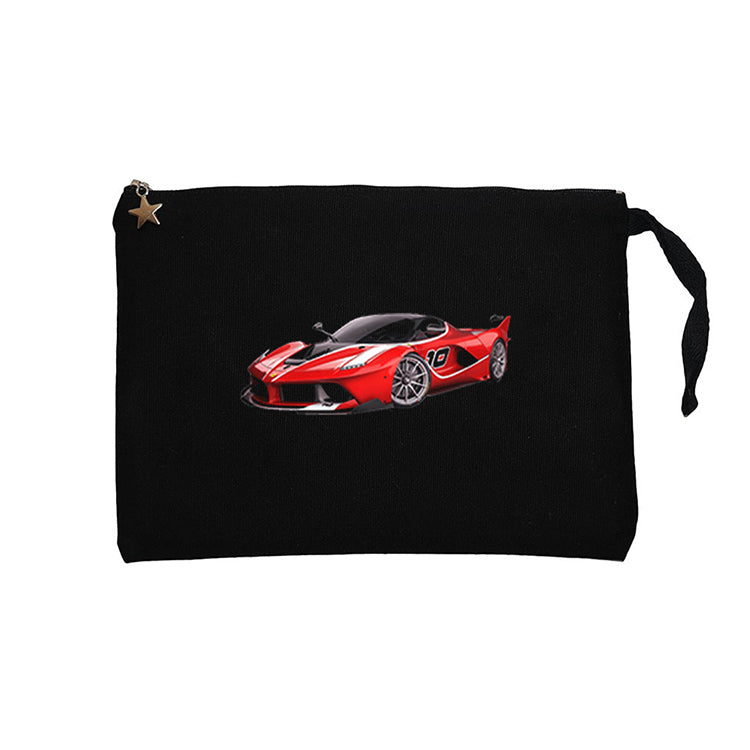 Asphalt 9 Legends Red Car Siyah Clutch Astarlı Cüzdan / El Çantası