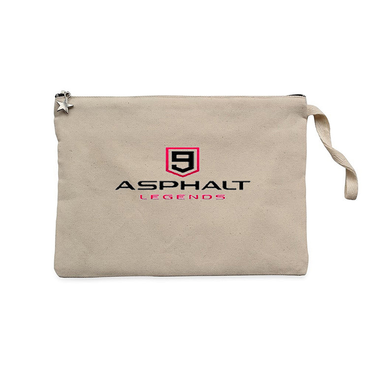 Asphalt 9 Legends Text Krem Clutch Astarlı Cüzdan / El Çantası
