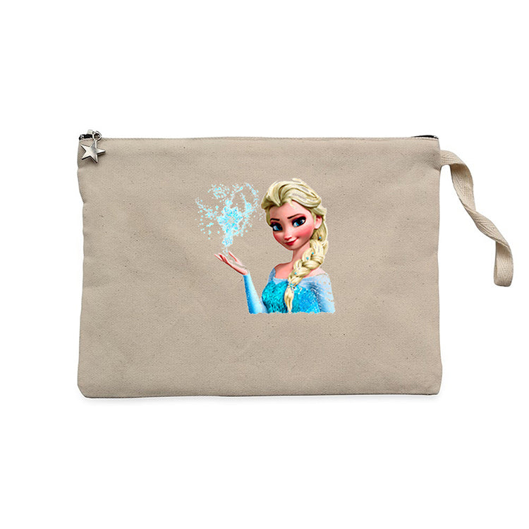 Karlar Ülkesi Elsa Face Krem Clutch Astarlı Cüzdan / El Çantası