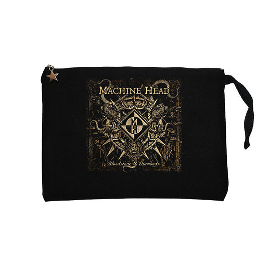 Machine Head Bloodstone Diamonds Siyah Clutch Astarlı Cüzdan / El Çantası