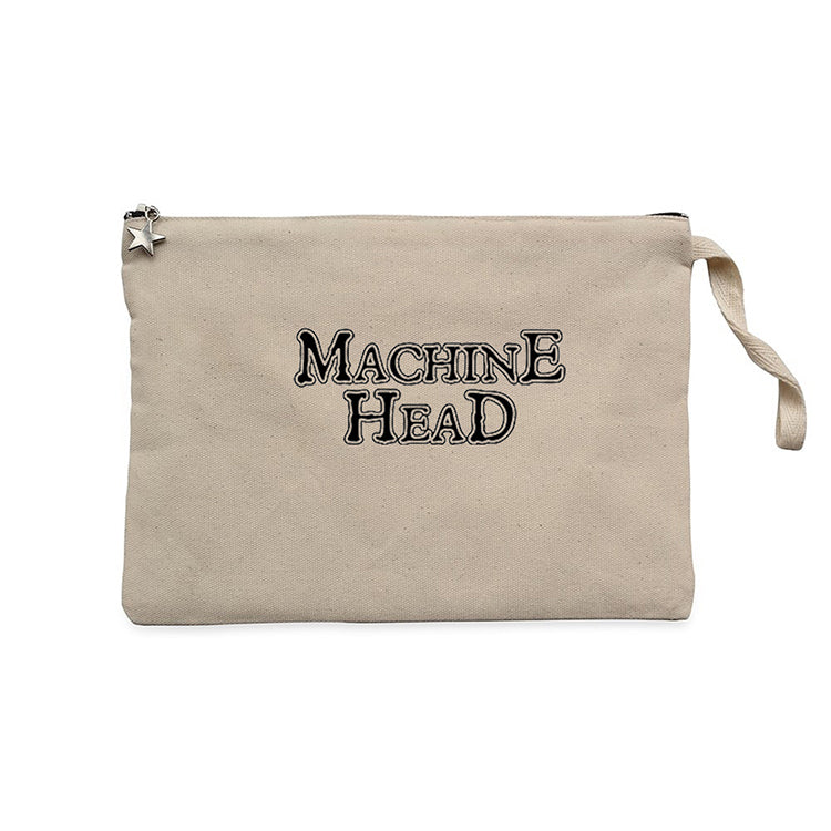 Machine Head Text Krem Clutch Astarlı Cüzdan / El Çantası