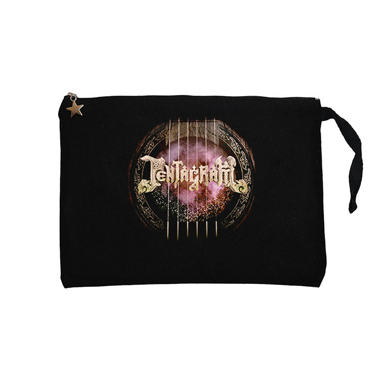 Pentagram Akustik Siyah Clutch Astarlı Cüzdan / El Çantası