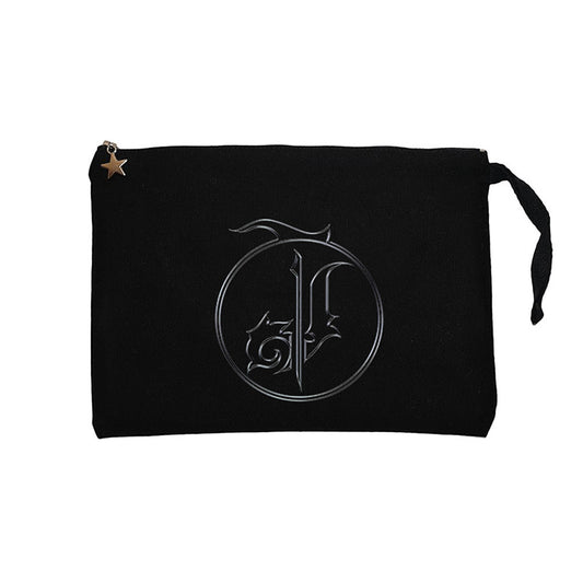 Pentagram Bir Logo Siyah Clutch Astarlı Cüzdan / El Çantası