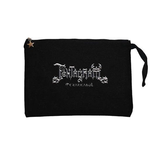 Pentagram Mezarkabul Siyah Clutch Astarlı Cüzdan / El Çantası