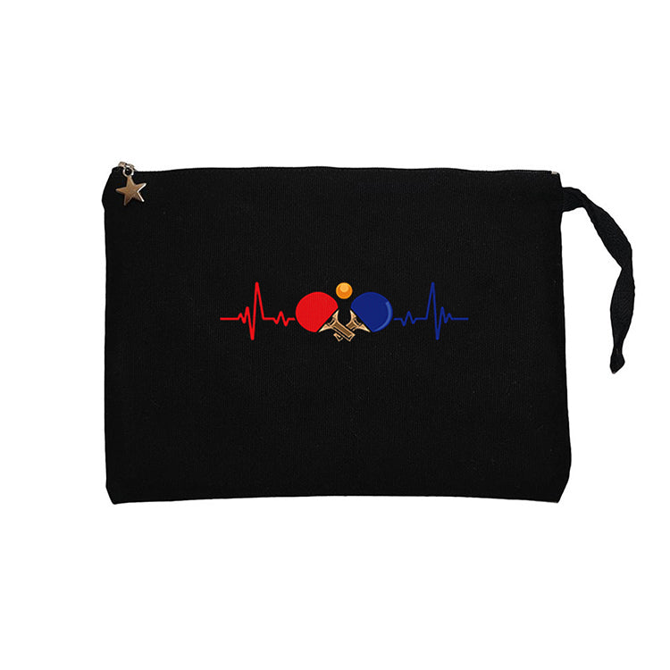 Ping Pong Heartbeat Siyah Clutch Astarlı Cüzdan / El Çantası