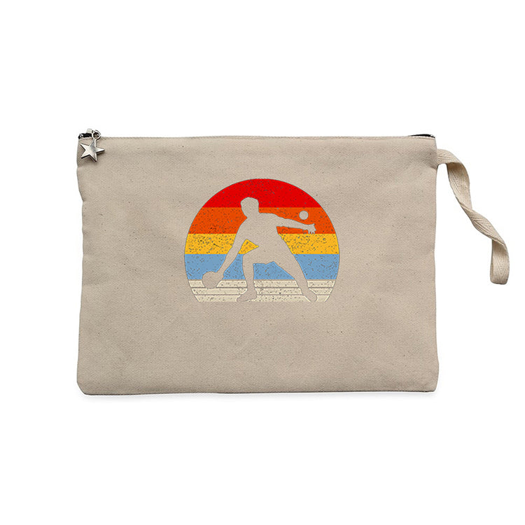 Ping Pong Life Is A Ball Krem Clutch Astarlı Cüzdan / El Çantası
