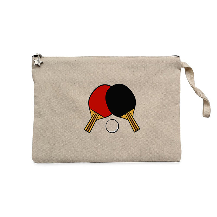 Ping Pong Rackets Colored Krem Clutch Astarlı Cüzdan / El Çantası