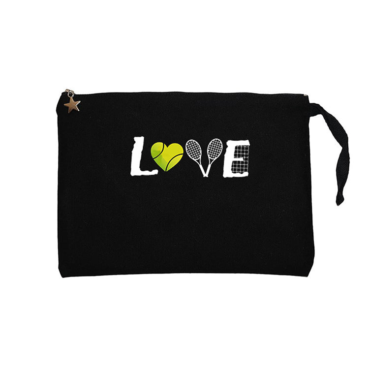 Tennis Love Siyah Clutch Astarlı Cüzdan / El Çantası