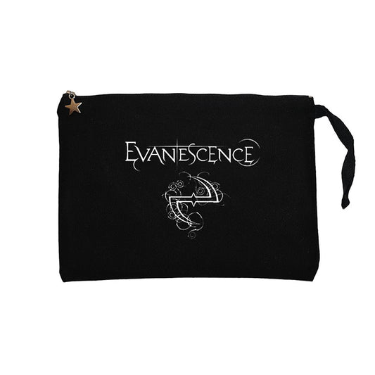 Evanescence Logo ve Yazı Siyah Clutch Astarlı Cüzdan / El Çantası