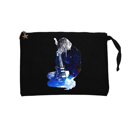 Nirvana Kurt Cobain Galaksi Siyah Clutch Astarlı Cüzdan / El Çantası