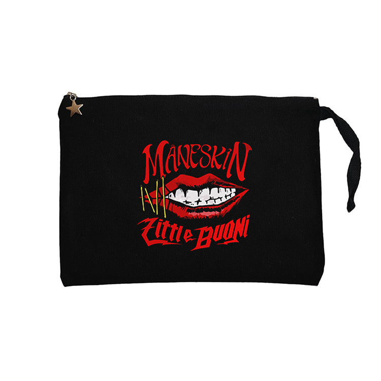 Maneskin Zitti e Buoni Siyah Clutch Astarlı Cüzdan / El Çantası