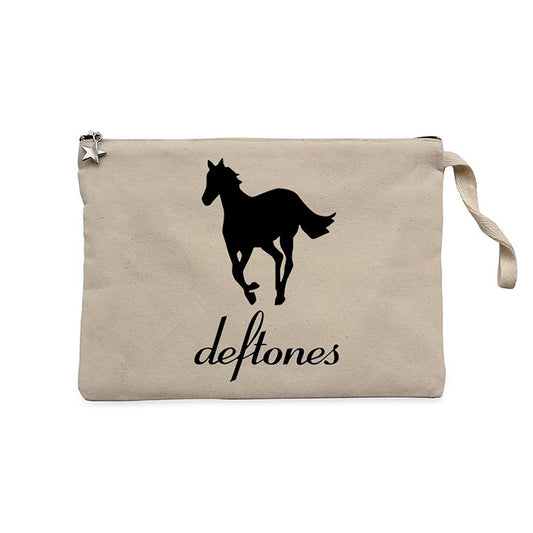 Deftones Pony Krem Clutch Astarlı Cüzdan / El Çantası