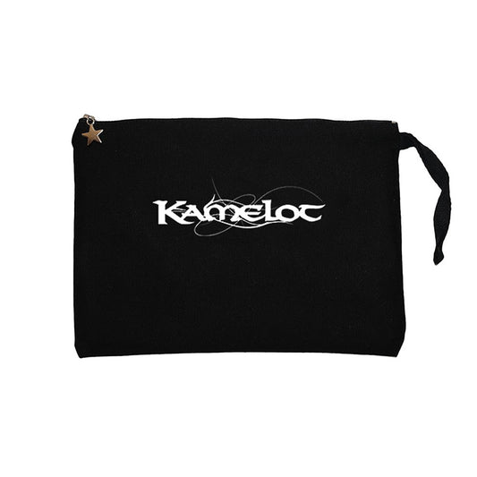 Kamelot Yazı Siyah Clutch Astarlı Cüzdan / El Çantası