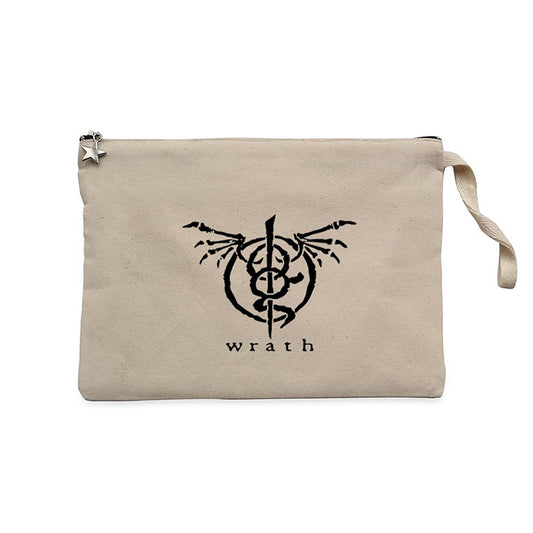 Lamb of God Wrath Logo Krem Clutch Astarlı Cüzdan / El Çantası