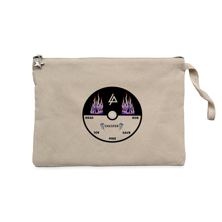 Linkin Park Plak Krem Clutch Astarlı Cüzdan / El Çantası