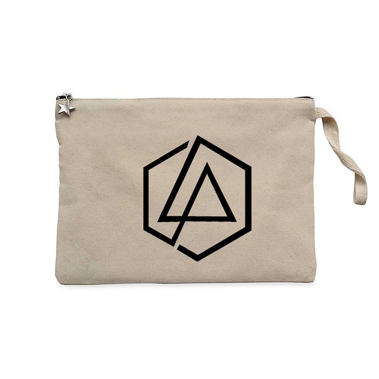 Linkin Park Symbol Krem Clutch Astarlı Cüzdan / El Çantası