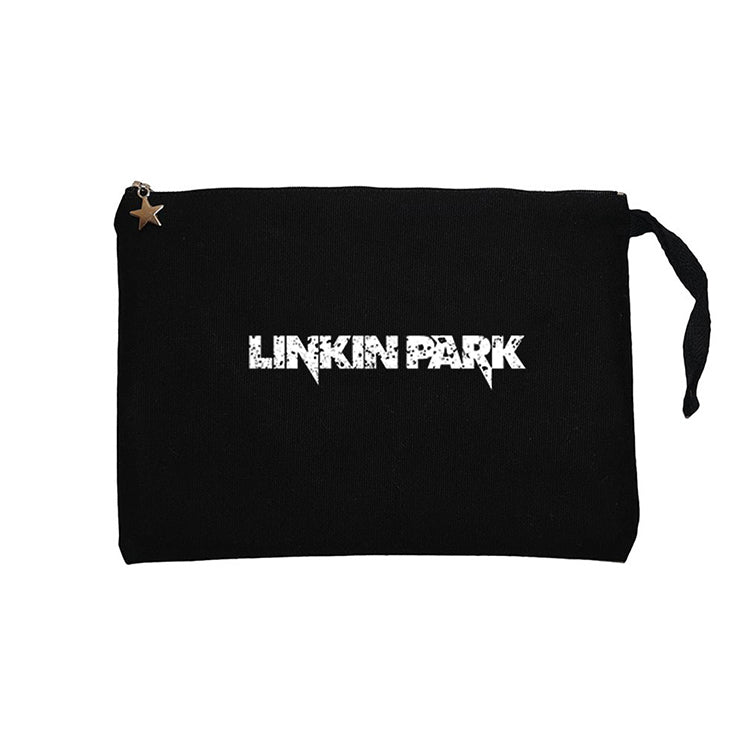 Linkin Park Yazı Siyah Clutch Astarlı Cüzdan / El Çantası
