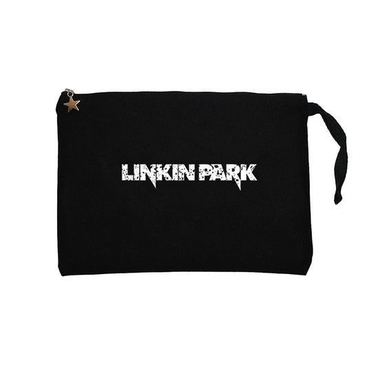 Linkin Park Yazı Siyah Clutch Astarlı Cüzdan / El Çantası