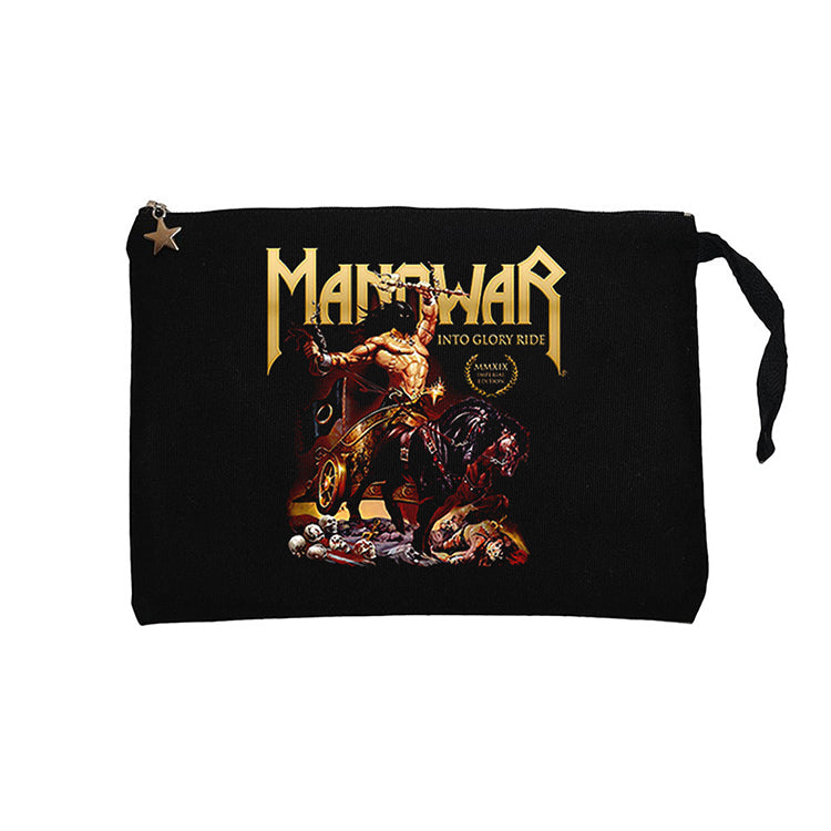 Manowar Into Glory Ride Siyah Clutch Astarlı Cüzdan / El Çantası