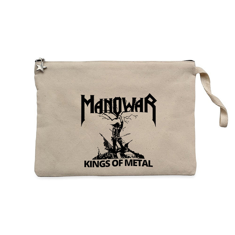 Manowar Kings of Metal Black Krem Clutch Astarlı Cüzdan / El Çantası