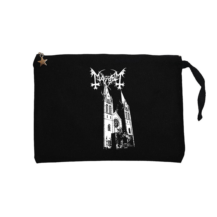 Mayhem Originators Of The Northern Darkness Siyah Clutch Astarlı Cüzdan / El Çantası