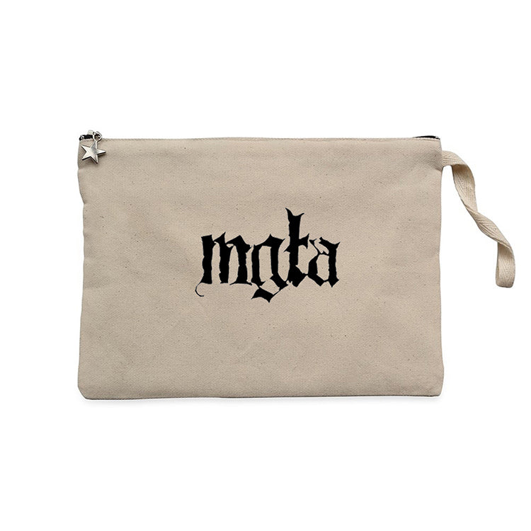 Mgla Logo Text Krem Clutch Astarlı Cüzdan / El Çantası