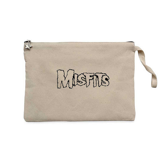 Misfits Logo Black Krem Clutch Astarlı Cüzdan / El Çantası
