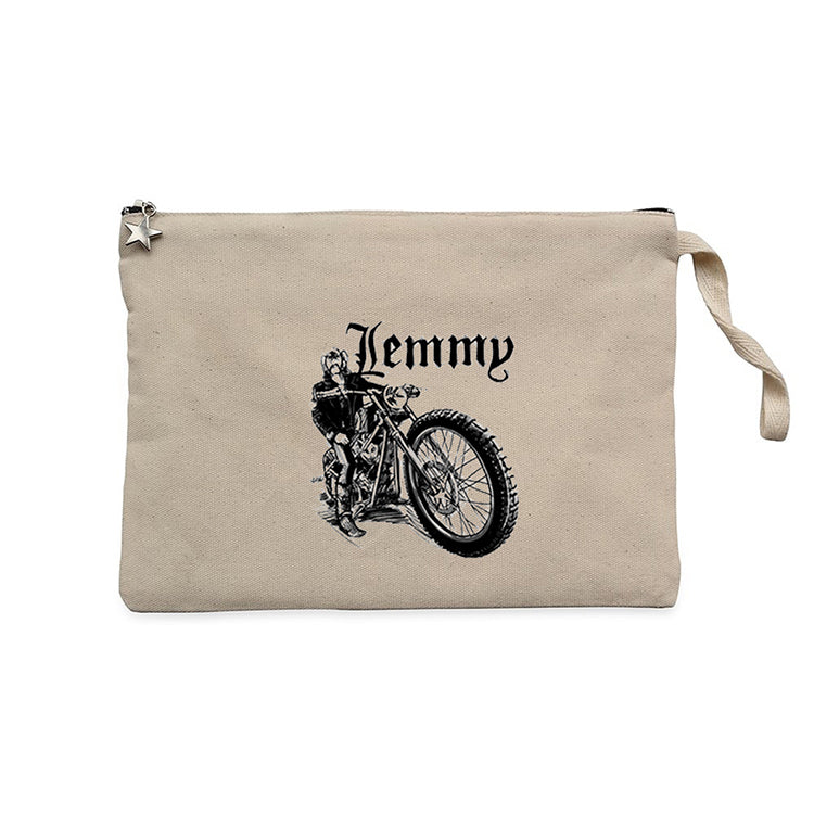 Motörhead Lemmy Kilmister Motorbike Krem Clutch Astarlı Cüzdan / El Çantası