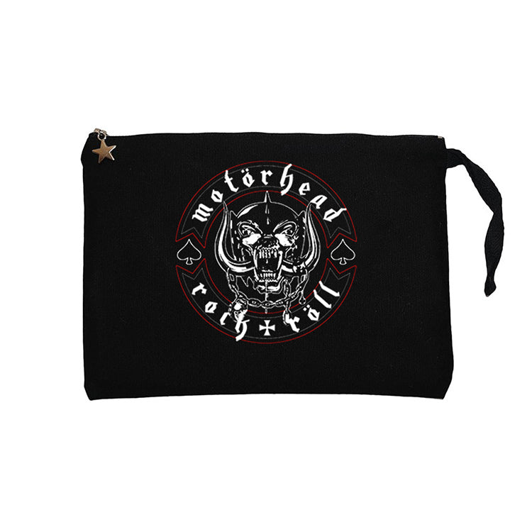 Motörhead Rock n Röll Siyah Clutch Astarlı Cüzdan / El Çantası