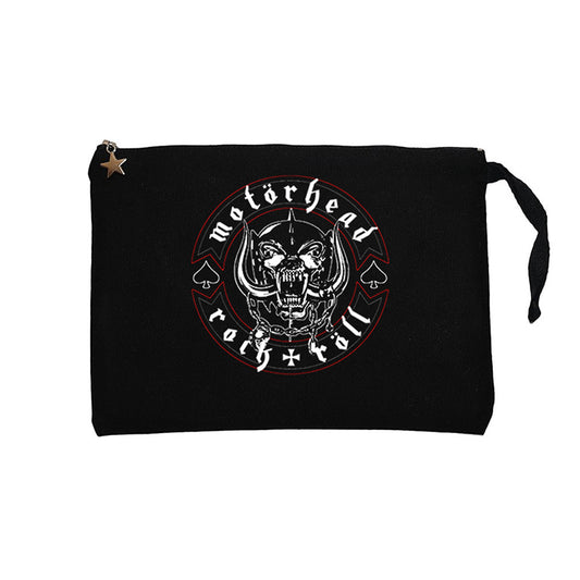 Motörhead Rock n Röll Siyah Clutch Astarlı Cüzdan / El Çantası