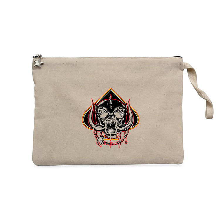 Motörhead Were An English Krem Clutch Astarlı Cüzdan / El Çantası