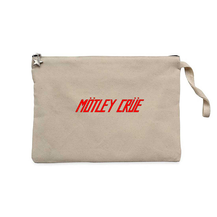 Mötley Crüe 1981 Krem Clutch Astarlı Cüzdan / El Çantası