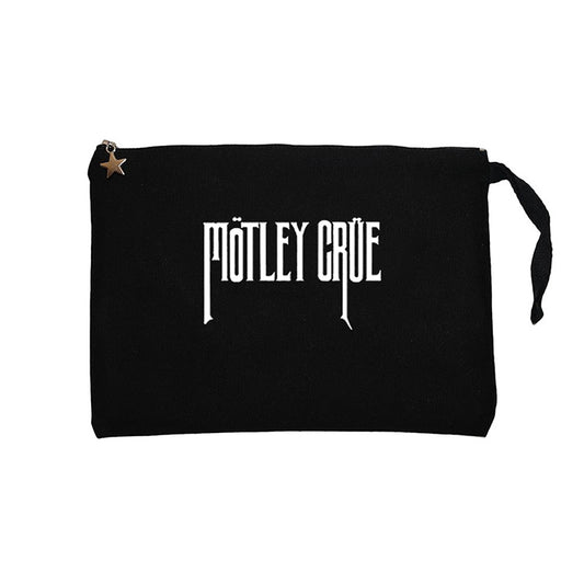 Mötley Crüe Logo Siyah Clutch Astarlı Cüzdan / El Çantası