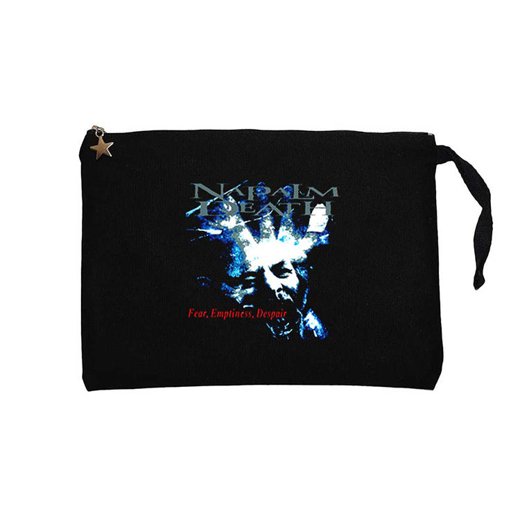 Napalm Death Fear Emptine Siyah Clutch Astarlı Cüzdan / El Çantası