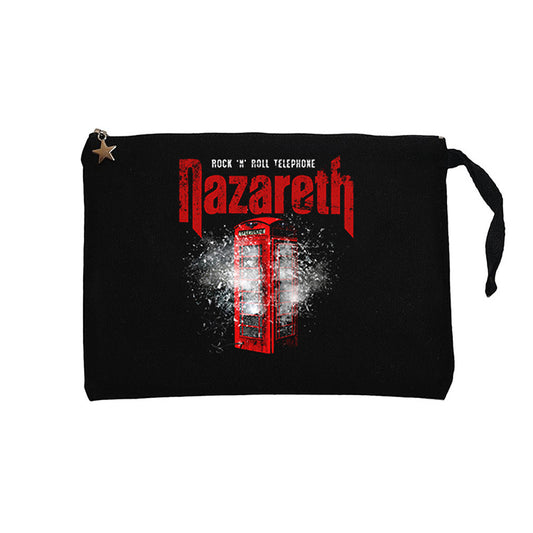 Nazareth Rock 'N' Roll Telephone Siyah Clutch Astarlı Cüzdan / El Çantası