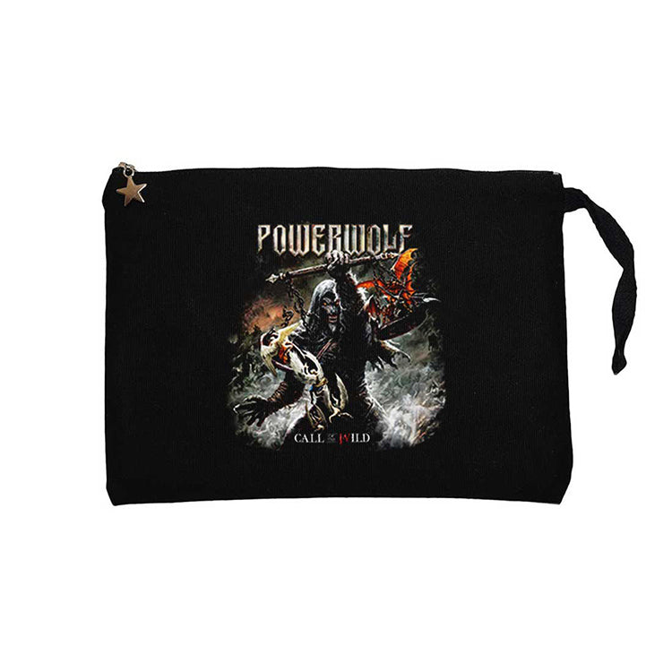 Powerwolf Call of The Wild Siyah Clutch Astarlı Cüzdan / El Çantası