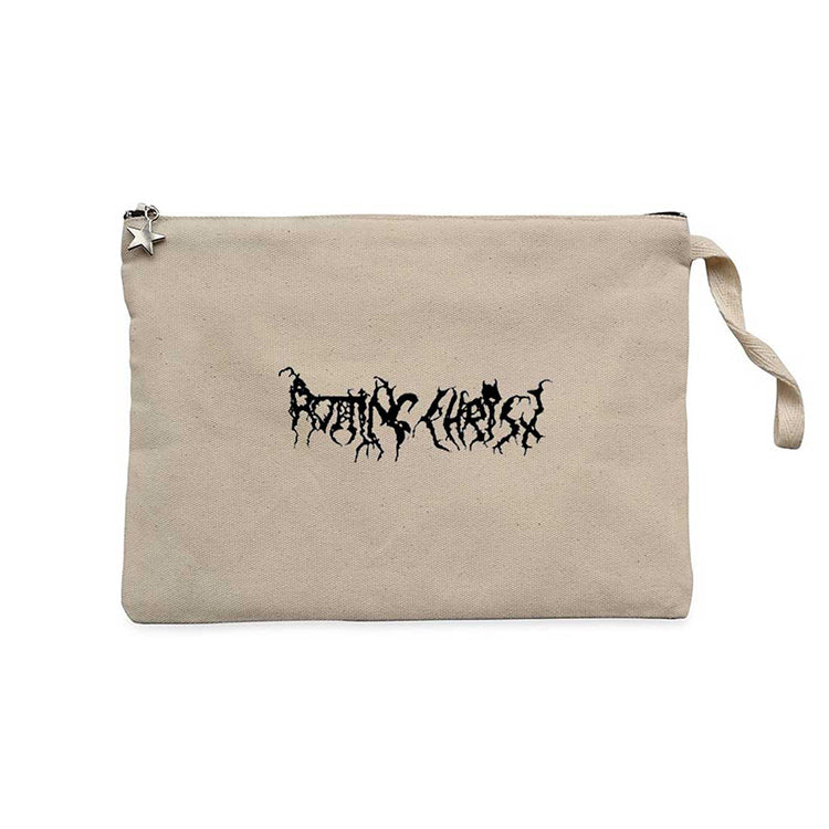 Rotting Christ Yazı Logo Krem Clutch Astarlı Cüzdan / El Çantası