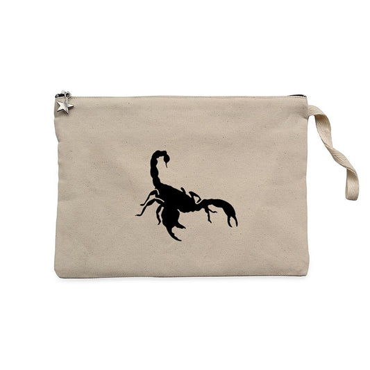 Scorpions Logo White Krem Clutch Astarlı Cüzdan / El Çantası