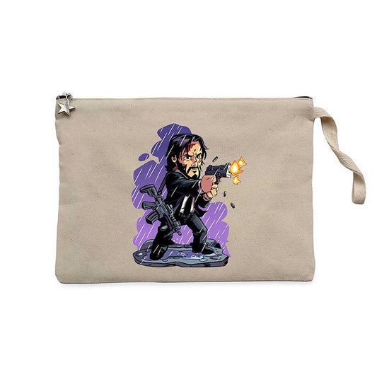 John Wick chapter 4 Digital illustration Krem Clutch Astarlı Cüzdan / El Çantası