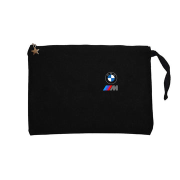 BMW Logo M Power Siyah Clutch Astarlı Cüzdan / El Çantası