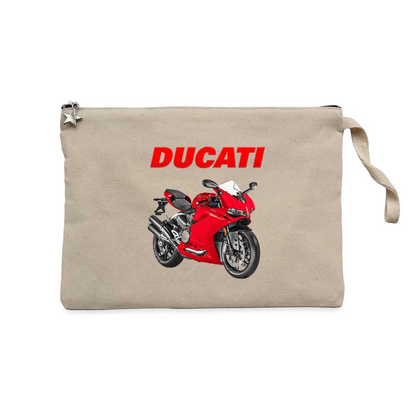 Ducati 959 Krem Clutch Astarlı Cüzdan / El Çantası