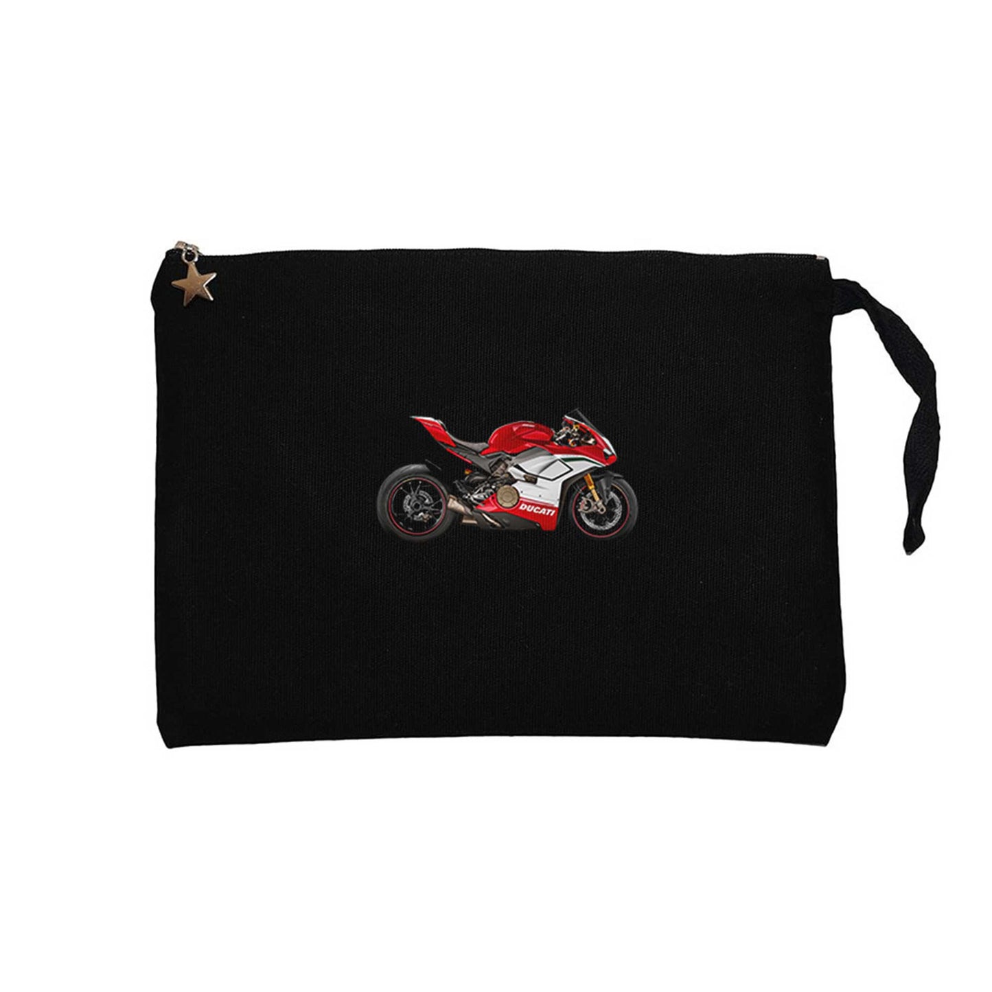 Ducati 1299 Ducati Panigale V4 Siyah Clutch Astarlı Cüzdan / El Çantası