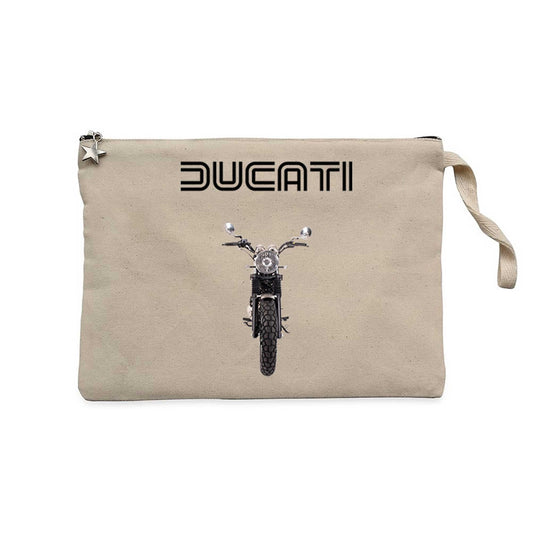 Ducati Scrambler EICMA Krem Clutch Astarlı Cüzdan / El Çantası