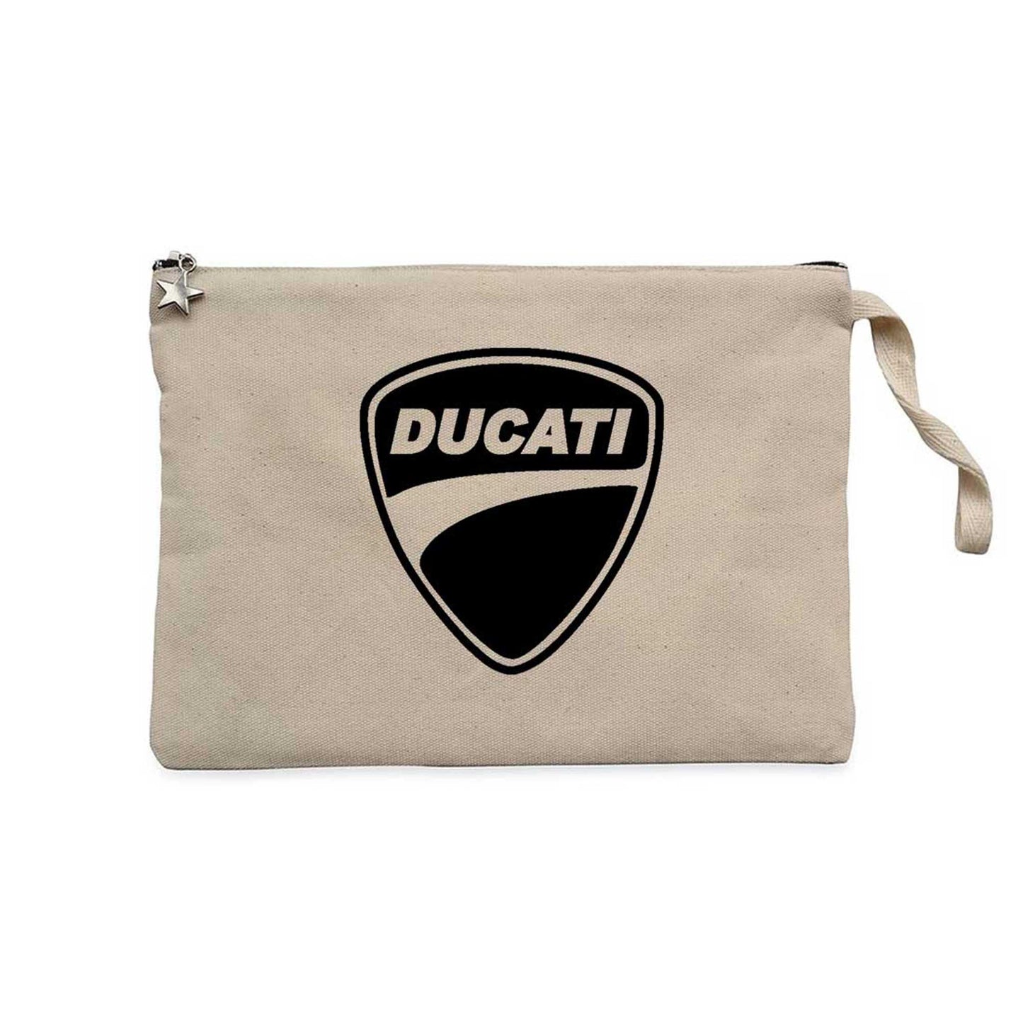 Ducati Scrambler Logo Krem Clutch Astarlı Cüzdan / El Çantası