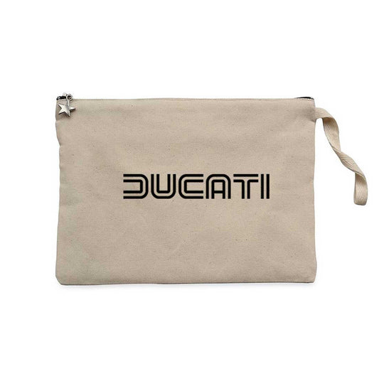 Ducati Text Krem Clutch Astarlı Cüzdan / El Çantası