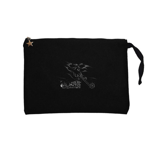 Harley Davidson Custom Skull Siyah Clutch Astarlı Cüzdan / El Çantası