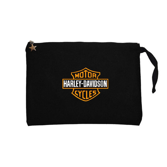 Harley Davidson Cycles Logo Siyah Clutch Astarlı Cüzdan / El Çantası