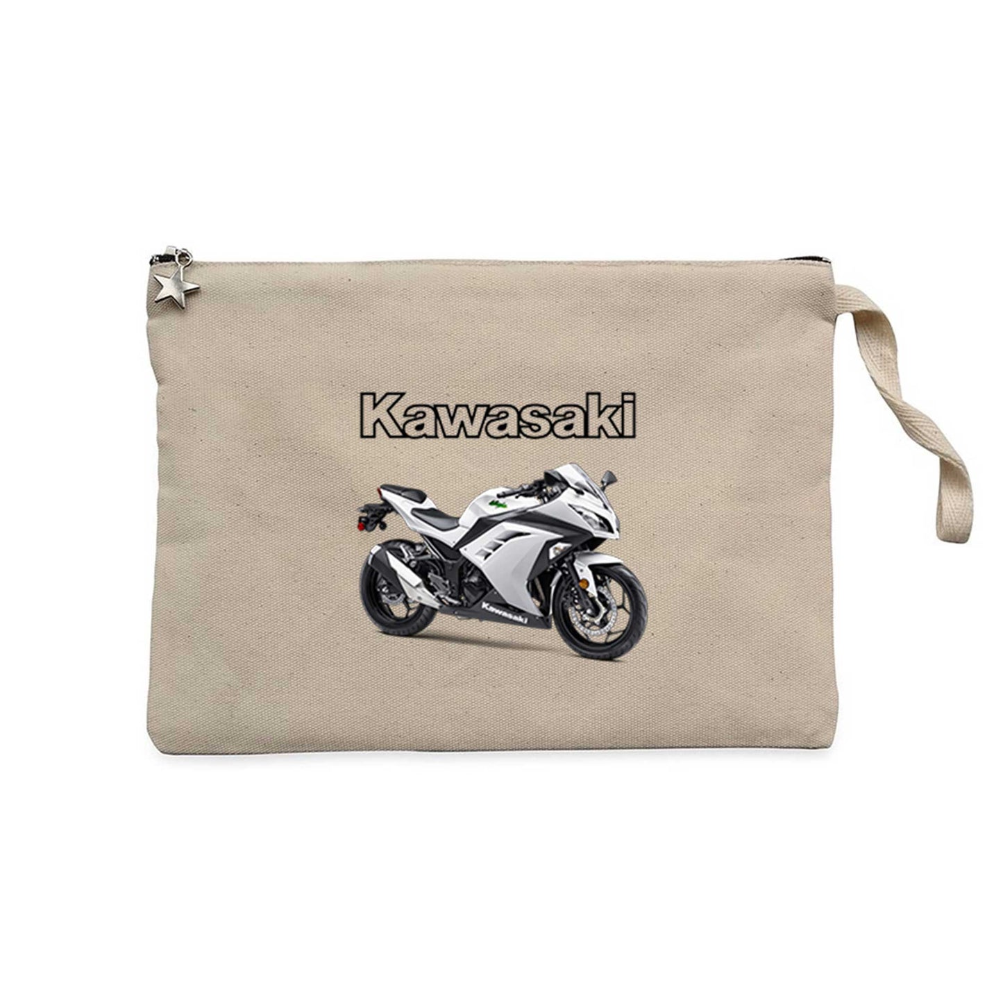 Kawasaki Ninja 250R Krem Clutch Astarlı Cüzdan / El Çantası