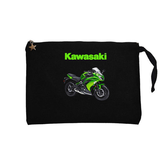 Kawasaki Ninja 650R Siyah Clutch Astarlı Cüzdan / El Çantası